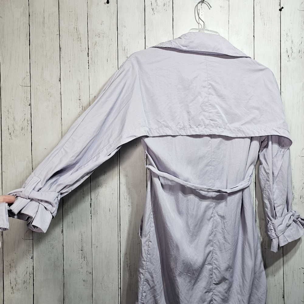 Topshop Women's Long Sleeve Waist Tie Jacket Light Purple 100% Lyocell Size US 4 - Picture 9 of 12